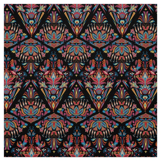 Ljusfärgad geometrisk blommigt tradition mönster tyg (Provkarta)