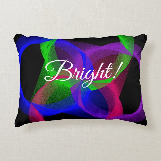 Ljusfärgad geometrisk cirkulär dekorfärg prydnadskudde (Framsidan)