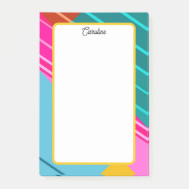 Ljusfärgad geometrisk grafisk design post-it block