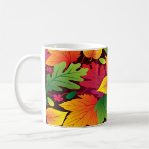 Ljusfärgad Höst löv designkaffe Mugg Kopp