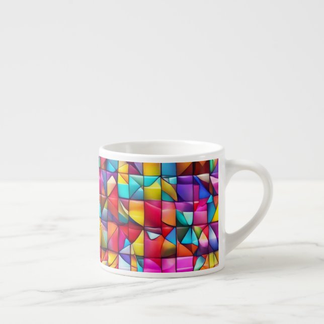 Ljusfärgad kakelmosaik espressomugg (Höger)