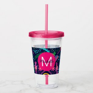Ljusfärgad Kaotisk Blommig Blå Personlig Take Away Mugg