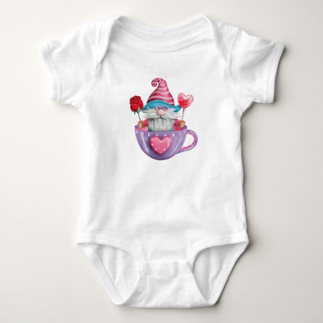 LJUSFÄRGAD KÄRLEKSGNOMAR FÖR VALENTINSDAGEN T SHIRT (Framsida)