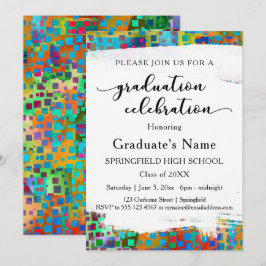 Ljusfärgad konfetti-Studentfest Inbjudningar