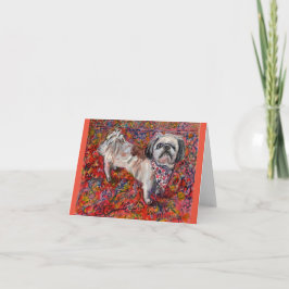 Ljusfärgad målning av räddingens valp, Caesar Anteckningskort