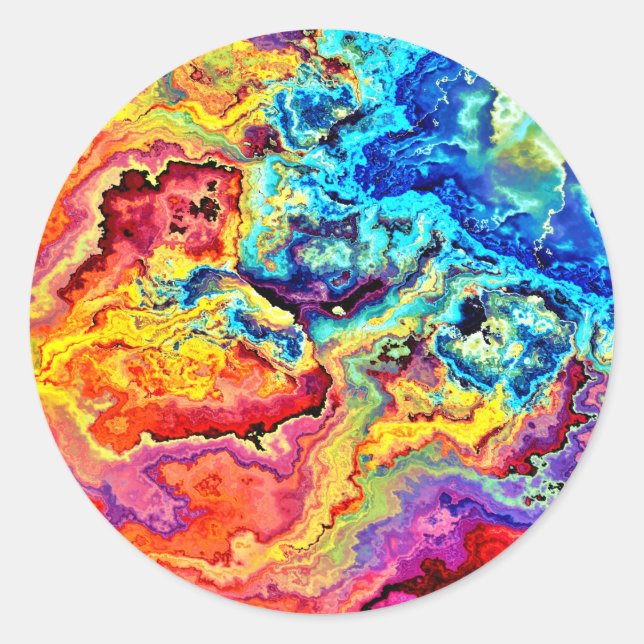 Ljusfärgad marmor runt klistermärke (Framsida)