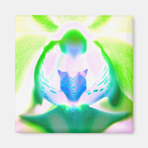 Ljusfärgad orkidédesignmagnet magnet