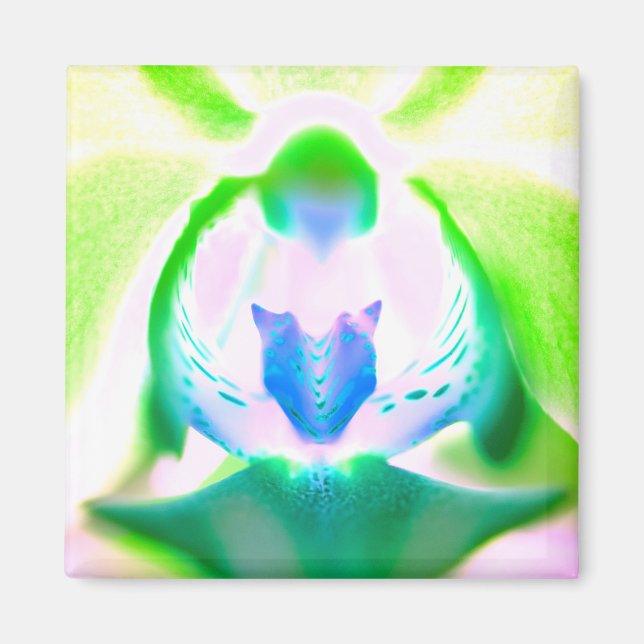 Ljusfärgad orkidédesignmagnet magnet (Framsidan)