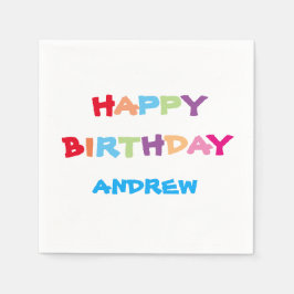 Ljusfärgad Personlig Grattis på födelsedagen Pappersservett
