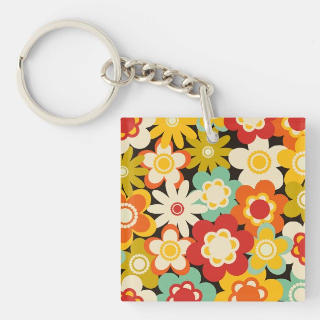 Ljusfärgad Retro Söt Blommig Mönster (Framsidan)