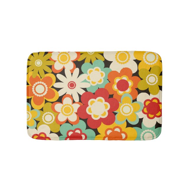 Ljusfärgad Retro Söt Blommig Mönster Badrumsmatta (Framsidan)