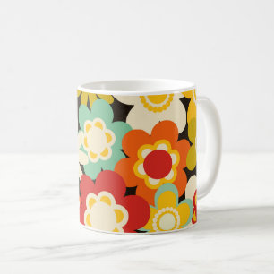 Ljusfärgad Retro Söt Blommig Mönster Kaffemugg