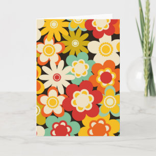 Ljusfärgad Retro Söt Blommig Mönster Kort