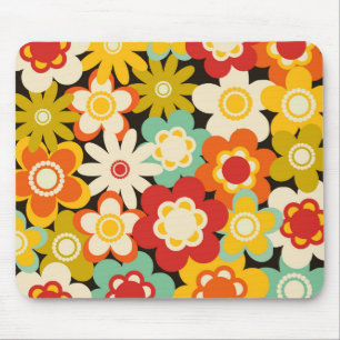 Ljusfärgad Retro Söt Blommig Mönster Musmatta