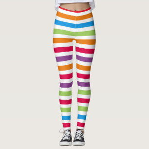Ljusfärgad Roligt stripe Mönster Leggings