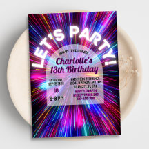 Ljusfärgad Rosa Neon Glow Tonåring Flickans födels