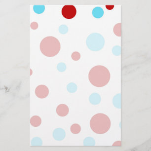 Ljusfärgad sköldpaddor Röd vit Polka dots Mönster Brevpapper