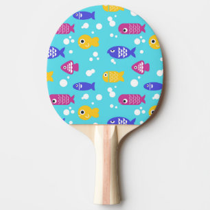 Ljusfärgad Tecknad Fiskmönster Blå Pingisracket