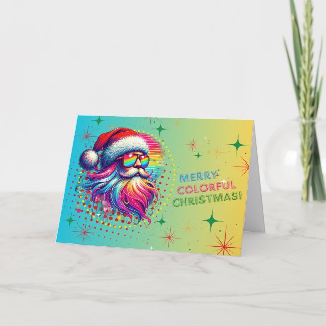 Ljusfärgad tomte julkort helgkort (Framsida)