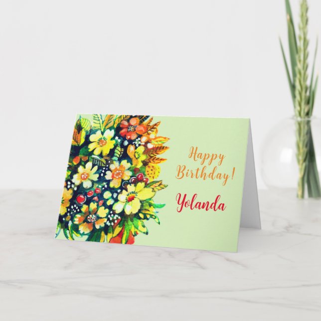 Ljusfärgade blommor Flat Helgdag Card Kort (Framsida)