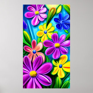 Ljusfärgade Daisy Poster