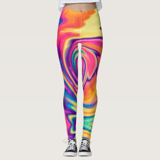 Ljusfärgade Färgader Leggings