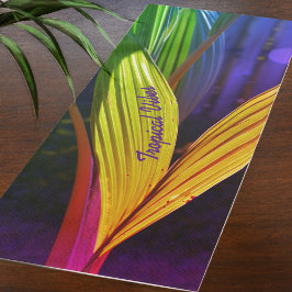 Ljusfärgade Handflatan Fronter Tropical Yoga Mat