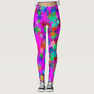 Ljusfärgade mönster med stjärnmönster leggings