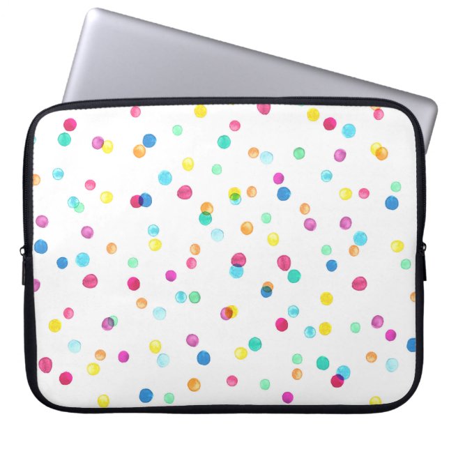 Ljusfärgade punkter: Sömlös Mönster. Laptop Fodral (Framsidan)