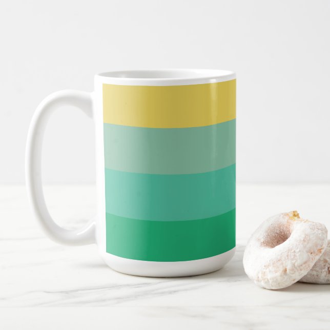 Ljusfärgade ränder kaffemugg (Med munk)