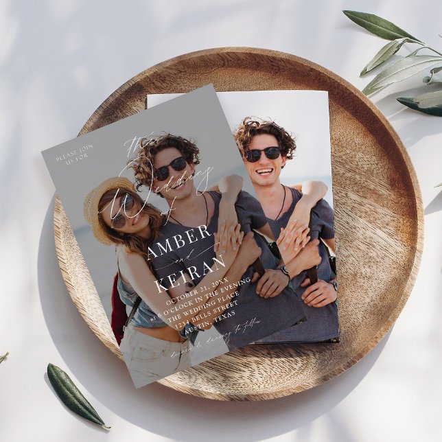 Ljusfärgade skuggor Photo Bröllop Inbjudningar (Skapare uppladdad)