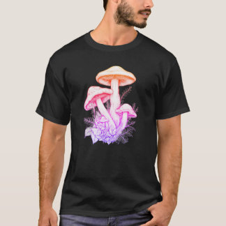 Ljusfärgade svampar för Earth Day en SS Svart T Shirt