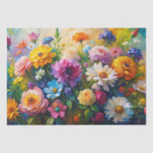 Ljusfärgade vårblommor decoupage