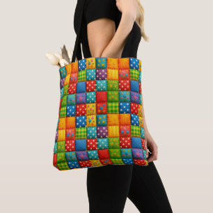 Ljusfärgat lappverk Quilt Stil Design Tygkasse