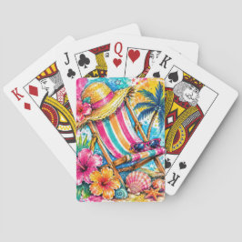 LJUSFÄRGAT SOMMARSTRANDSTOLAR & BLOMMOR CASINOKORT