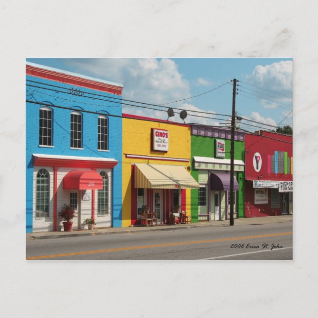 Ljusfärgat vykort för Byggnad (Framsida)