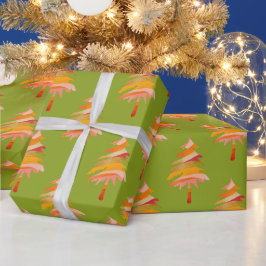 Ljusfärgfull Whimsical Julgran Mönster Presentpapper