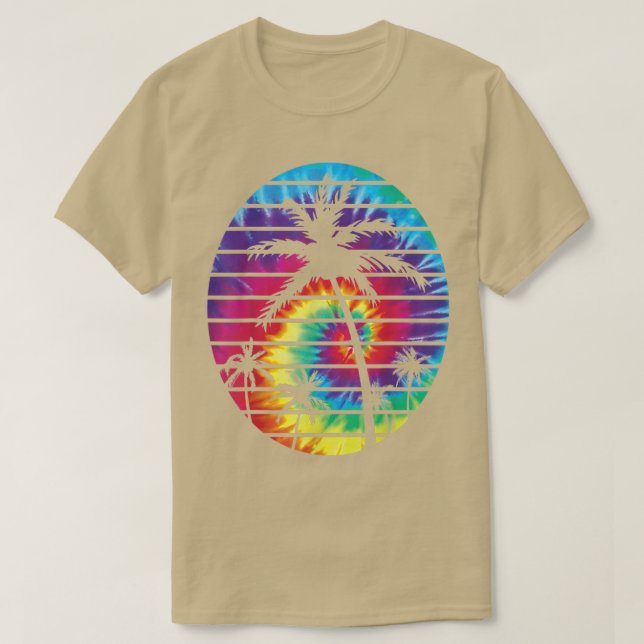 Ljusfärgning med Handflatan Träd Beach Tropical Co T Shirt (Design framsida)