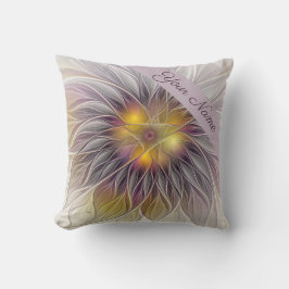 Ljusfärgsblomma, Abstrakt Fractal Namn Kudde