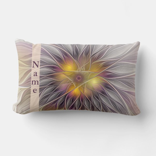 Ljusfärgsblomma, Abstrakt Fractal Namn Lumbarkudde (Framsida)