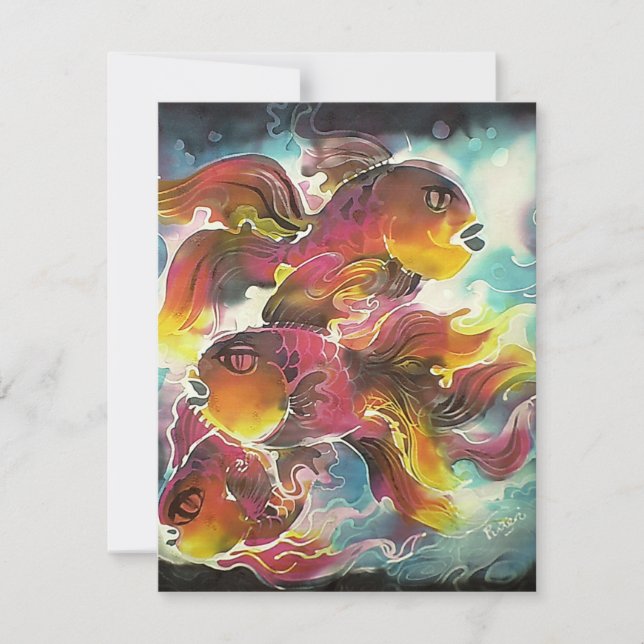 Ljusfärgsfärgad Goldfish Silke Art (Framsida)