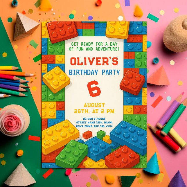 Ljusfest – Färgglad födelsedagsfest Inbjudningar (Skapare uppladdad)