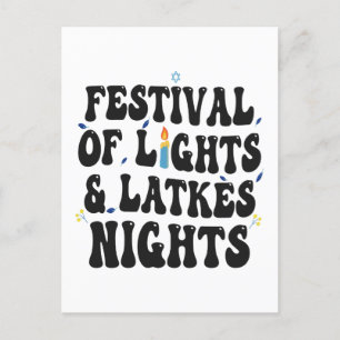 Ljusfestivalen & Latkes Nätterna Rolig Hanukkah Inbjudan Vykort