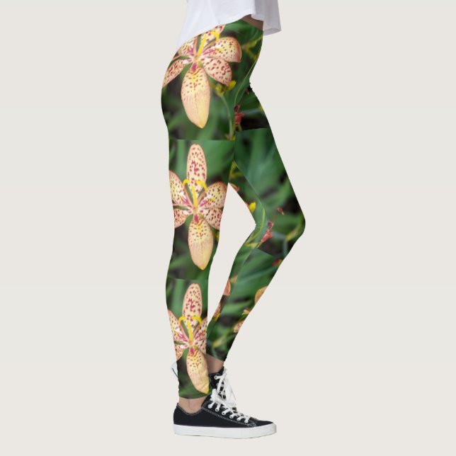 Ljusfläckig orange leopard lily leggings (Höger)