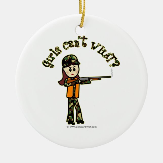 Ljusflickor jakt julgransprydnad keramik (Framsidan)