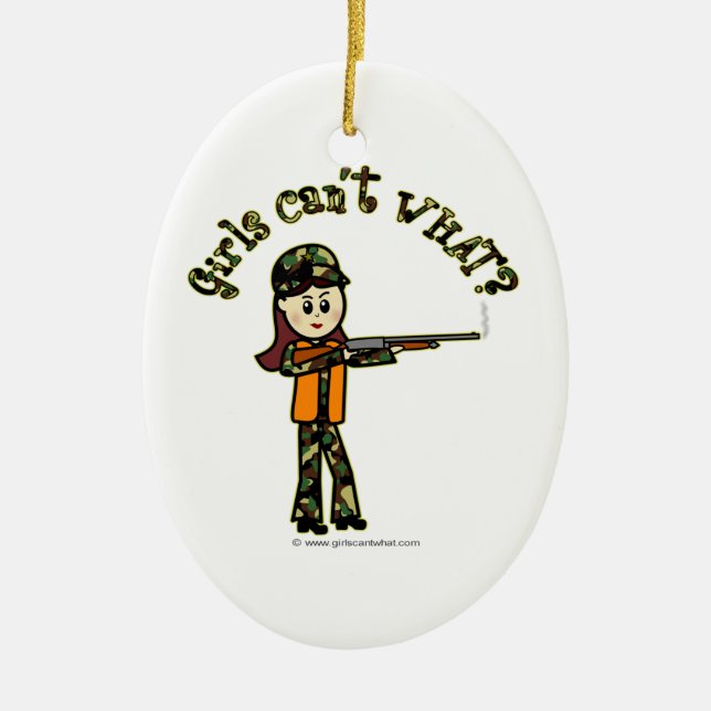 Ljusflickor jakt julgransprydnad keramik (Framsidan)