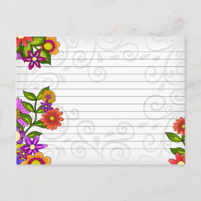 Ljusflöden för Bröllop Recept Card Vykort (Framsida)