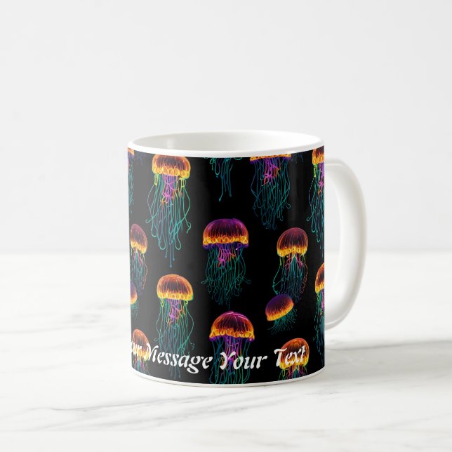 Ljusförare: Neon Jellyfish Realm Kaffemugg (Framsida höger)