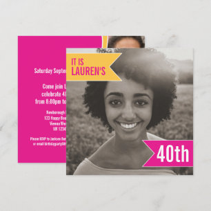 Ljusfotomall för 40-årsdag party inbjudningar