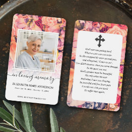 Ljusfotosympati för Blommigten Funeral Prayer Card Visitkort